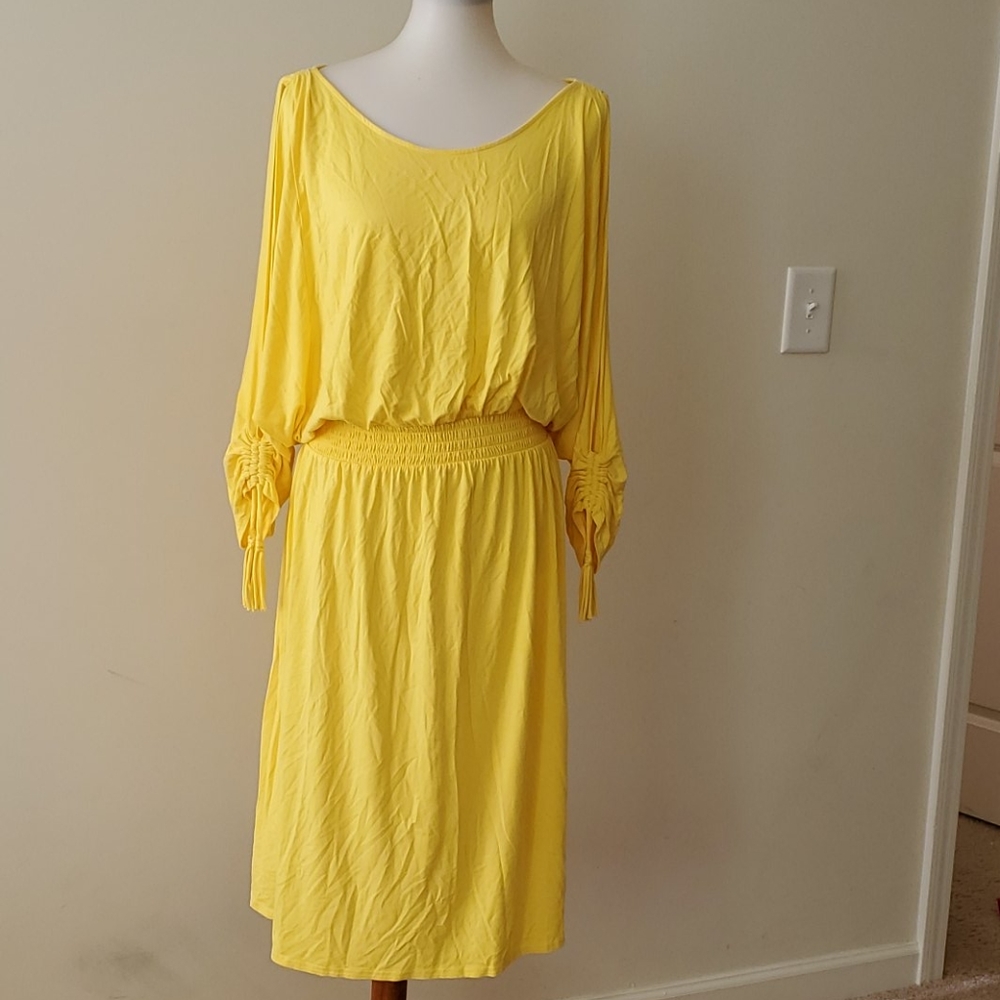 Lane Bryant yellow knit dress size 18/20